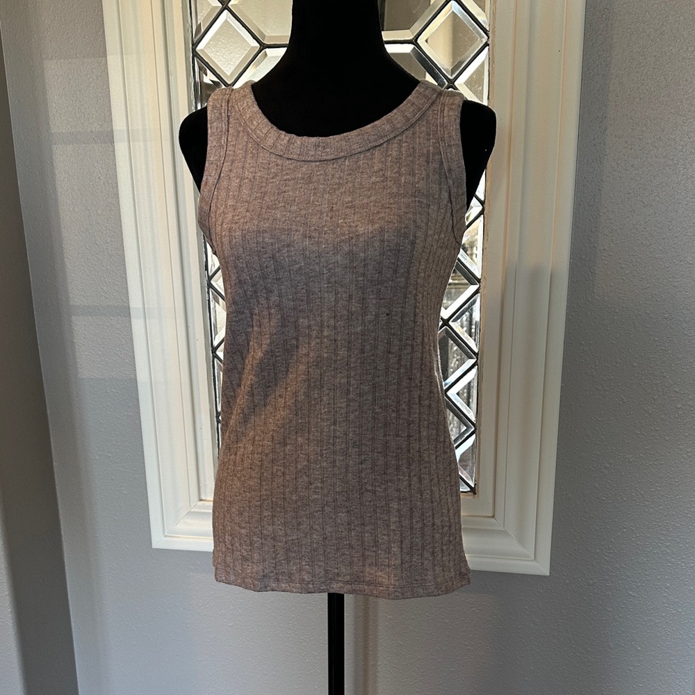 Zenana Outfitters Ribbed Knit Tank Top - Mocha